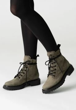 Paul Green Donna Stivaletti Stringati - Oliv