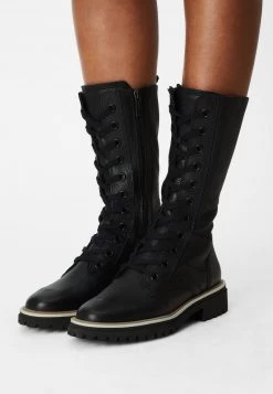 Paul Green Donna Stivali Con I Lacci - Cervo Black