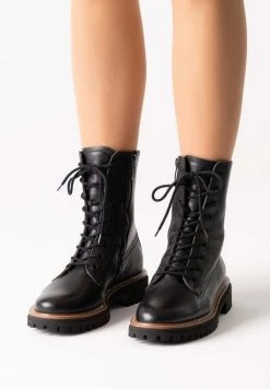 Paul Green Donna Stivaletti Stringati - Schwarz